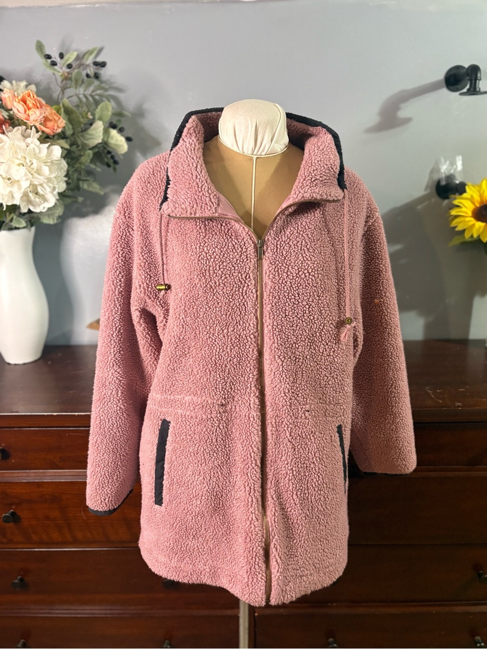 220 hickory Cozy Pink Sherpa Zip-Up Jacket